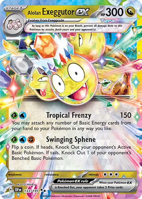 Pokemon Surging Sparks Double Rare Alolan Exeggutor ex #133 Pokemon Surging Sparks Double Rare Alolan Exeggutor ex #133