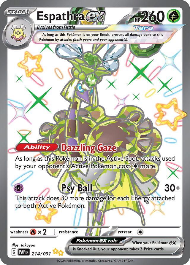Espathra ex #214 - Paldean Fates (Shiny Full Art)