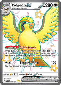 Pidgeot ex #221 - Paldean Fates (Shiny Full Art)