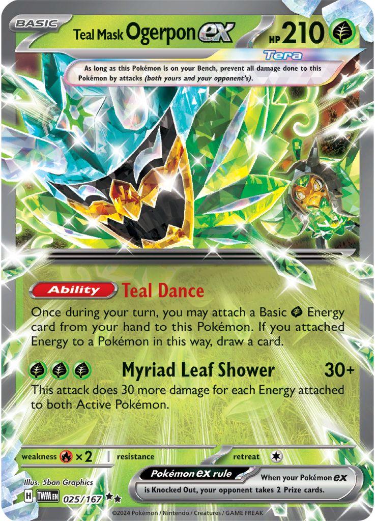 Teal Mask Ogerpon ex #25 - Twilight Masquerade (Half Art)